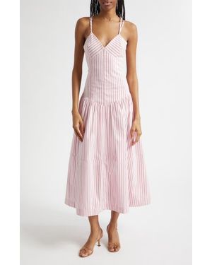 Cinq À Sept Dagna Strappy Lace Back Sleeveless Maxi Dress - Pink