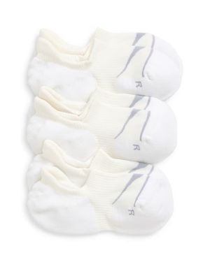 Hoka One One Invisible 3-Pack No-Show Socks - White