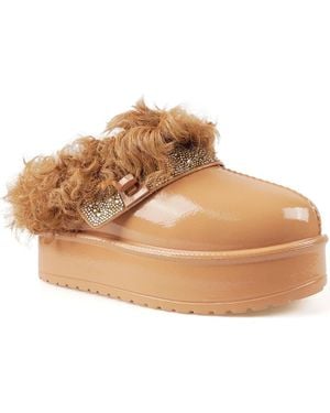 Zigi Sheridan Faux Fur Platform Slipper - Brown