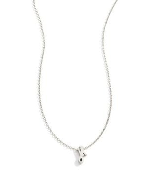 Mint & Lily Tiny Script Initial Necklace - White