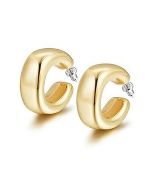 Jane Basch Oversize Puff Hoop Earrings - Metallic