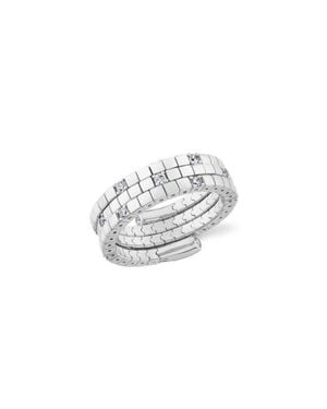 Crislu Pure Flex Three Row Cubic Zirconia Ring - White