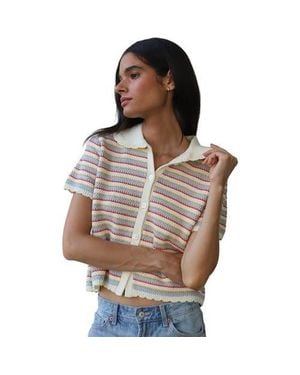 Callaghan Mai Crochet Polo - Brown