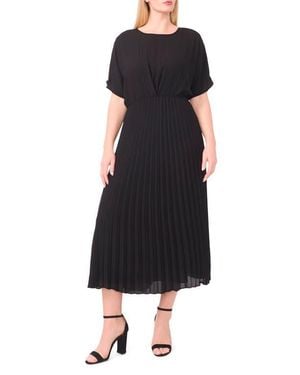 Halogen® Pleated Dolman Sleeve Maxi Dress - Black