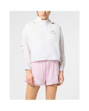 Philipp Plein Windbreaker Jacket Scratch - White