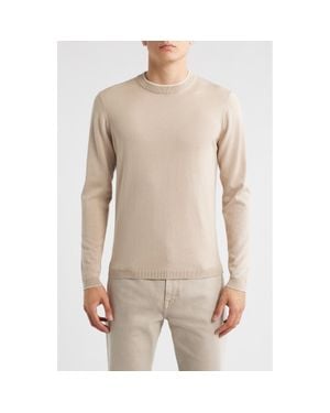 Jack Victor Drummond Tipped Combed Cotton Sweater - Natural
