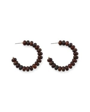 MacRae & Co Bauble Beaded Hoop Earrings - Brown
