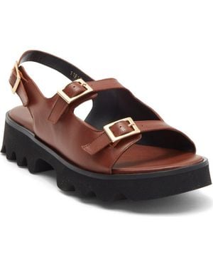 Frēda Salvador Buckle Strap Sandal - Brown