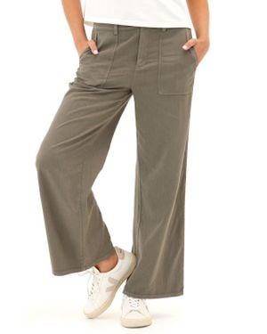 Threads For Thought Pamela Stretch Twill Wide Leg Pants - Gray