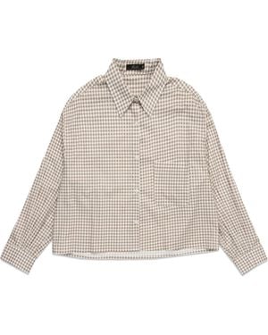 DELUC Lance Check Print Cotton Poplin Shirt - Gray