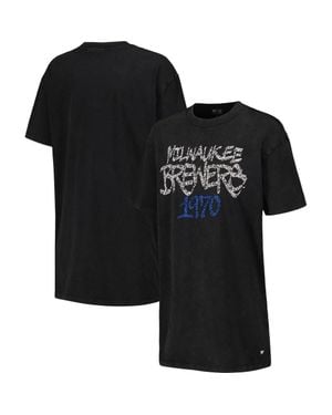 The Wild Collective Milwaukee Brewers T-Shirt Dress - Black