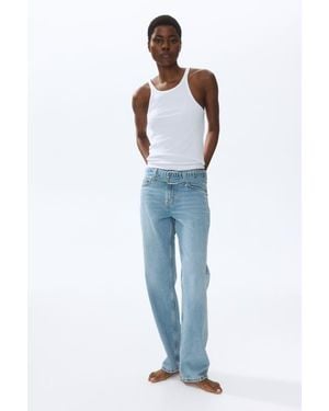 H&M Barrel-Leg High-Waist Jeans - Blue