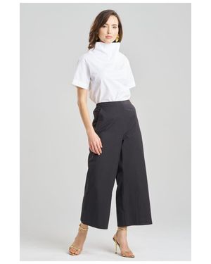Natori Techno Poplin Cropped Pants With Embroidery - White