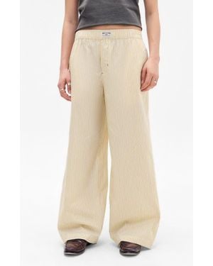 BDG Stripe Cotton Straight Leg Pants - Natural
