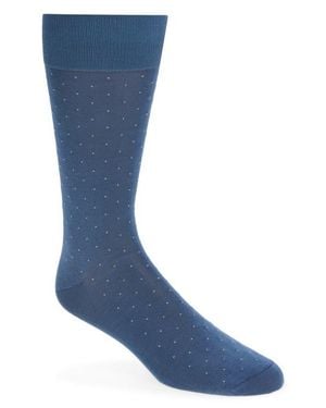 Pantherella Gadsbury Fil Coupé Dot Dress Socks - Blue