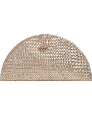 Adriana Castro La Barca Mini Handwoven Leather Clutch - Natural