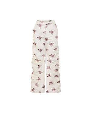 Pcfg The Broderie Anglaise Edit High Waisted Embroidered Pants - White