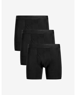 Commando Essential Modal Relaxed Boxer Brief With Fly 3-Pack - Black