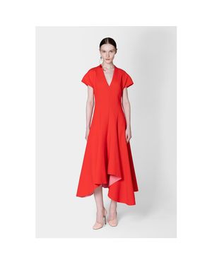 ROKSANDA Sapha V-Neck Midi Dress - Red