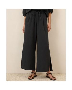 Pact Organic Cotton Coastal Double Gauze Split Hem Pant - Black