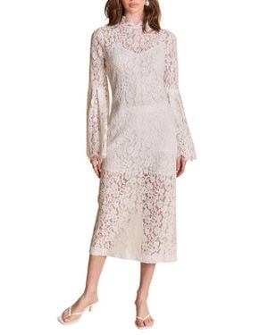 Endless Rose All Over Lace Short Sleeve Midi Dress in Blue | Lyst Endless Rose All Over Lace Short Sleeve Midi Dress in Blue | Lyst