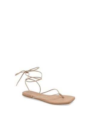 TKEES Lilu Ankle Wrap Sandal - White