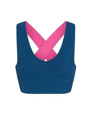 PB5star X-Over Back Sports Bra - Blue