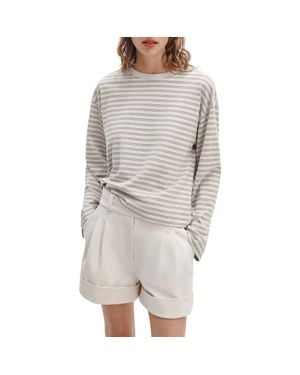 Rag & Bone Kelly Stripe Boxy T-Shirt - Gray