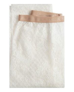 Valentino Garavani Chez Sheer Floral Lace Tights - White