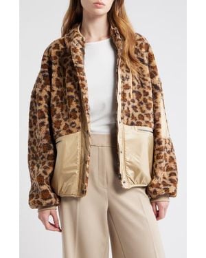 d.RA Lucien Leopard Mixed Media Jacket - Natural