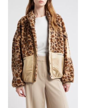 d.RA Lucien Leopard Mixed Media Jacket - Natural
