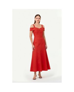 Nicholas Ivana Linen Dress - Red