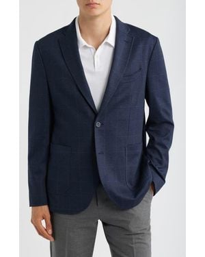 GRUNER 1949 Alfi Windowpane Check Knit Sport Coat - Blue