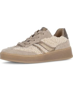 Gabor Genuine Shearling Mixed Media Sneaker - Natural