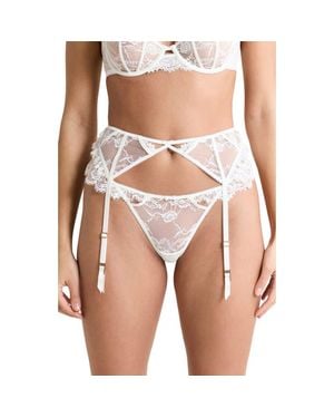 Etam Beloved Porte Jartelle Lace Garter Belt - White