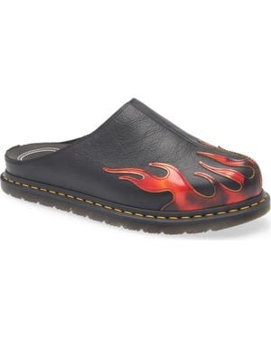 Dr. Martens San Flame Appliqué Mule - Gray