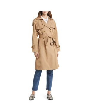 BCBGMAXAZRIA Double Breasted Packable Trench Coat in White Lyst