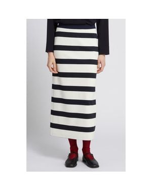 MM by Max Mara Riviera Stripe Maxi Skirt - Black