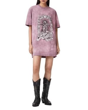 AllSaints Avalon Graphic T-Shirt Dress - Pink