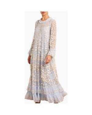 Needle & Thread Celia Long Sleeve Ankle Gown - Gray