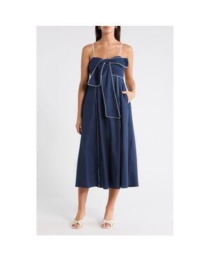 Sugarlips Viona Contrast Empire Midi Dress - Blue