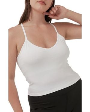 Pact Organic Cotton Everyday Shelf Bra Cropped Camisole 3-Pack - White