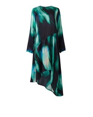 eem Printed Paneled Dress - Green