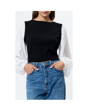 French Connection Maxime Layered Look Sweater Vest - Black