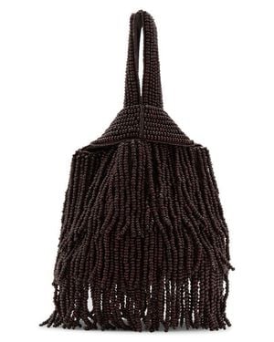 Mango Beaded Handbag - Black