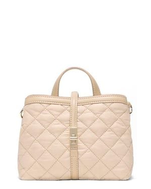 MZ Wallace Mini Astor Diamond Quilted Top Handle Bag - Natural