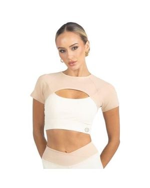 Akalia Sienna Color Block Activewear Top - White