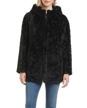 Sanctuary Textured Faux Fur Jacket - Black