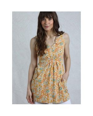 Weird Fish Indus Printed Jersey Tunic - Yellow