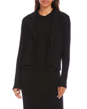 Karen Kane Notch Lapel Rib Jacket - Black